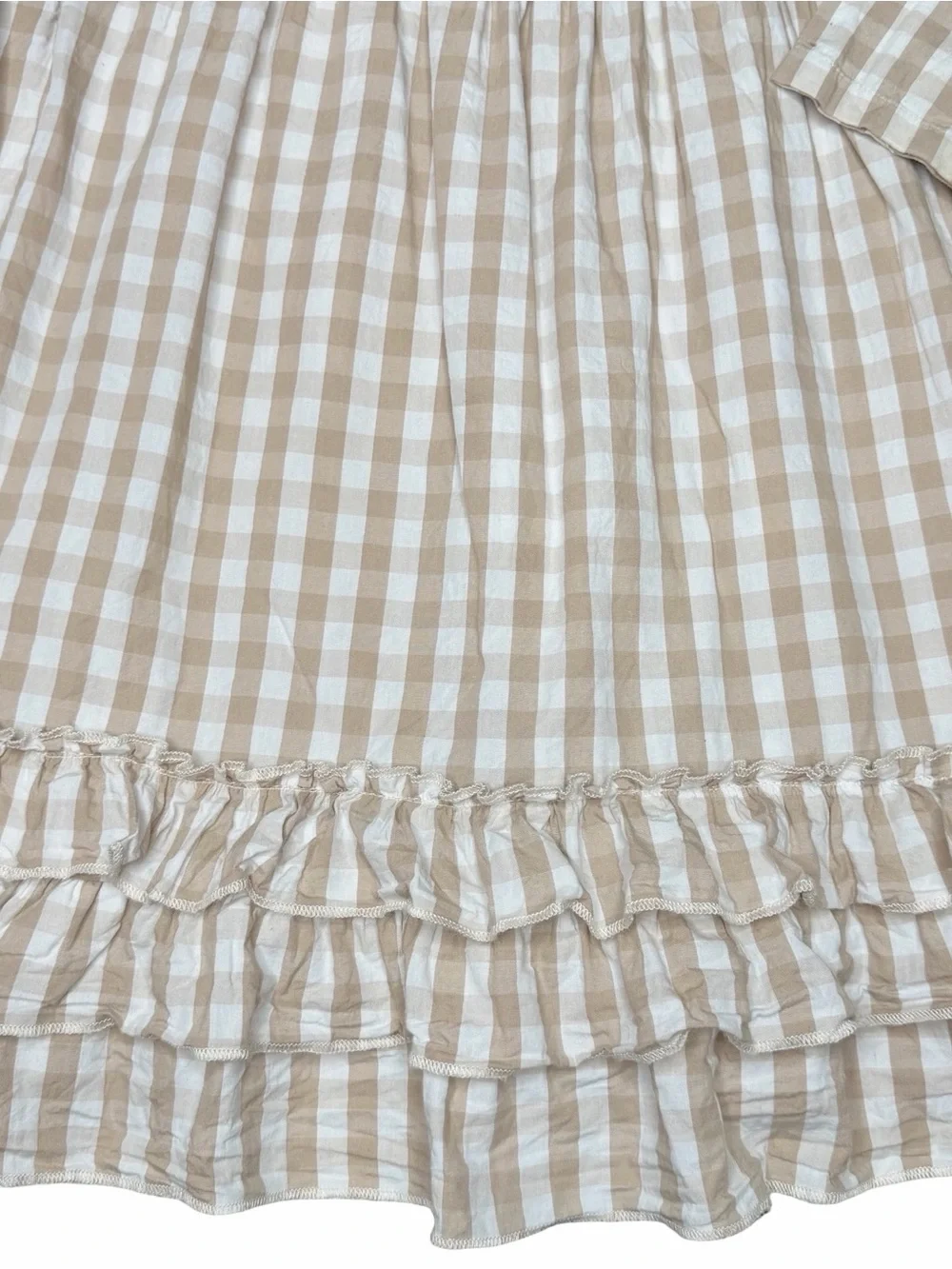 Gingham Ruffle Trim Dress